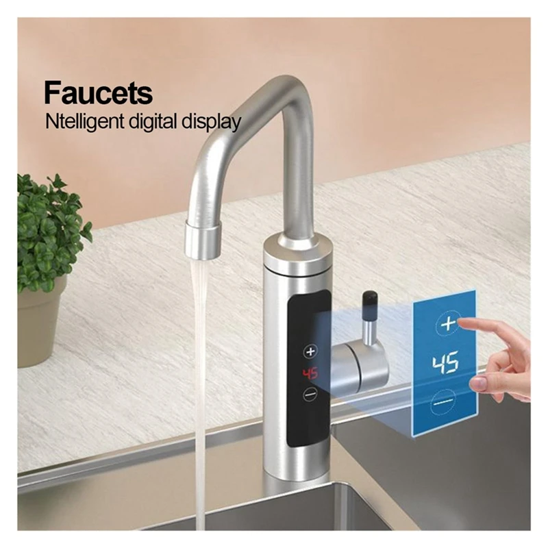 

Instant Tankless Water Faucet, Electric Hot Water Heater Faucet,LCD Digital Kitchen Instant Heating Faucet Durable Easy To Use
