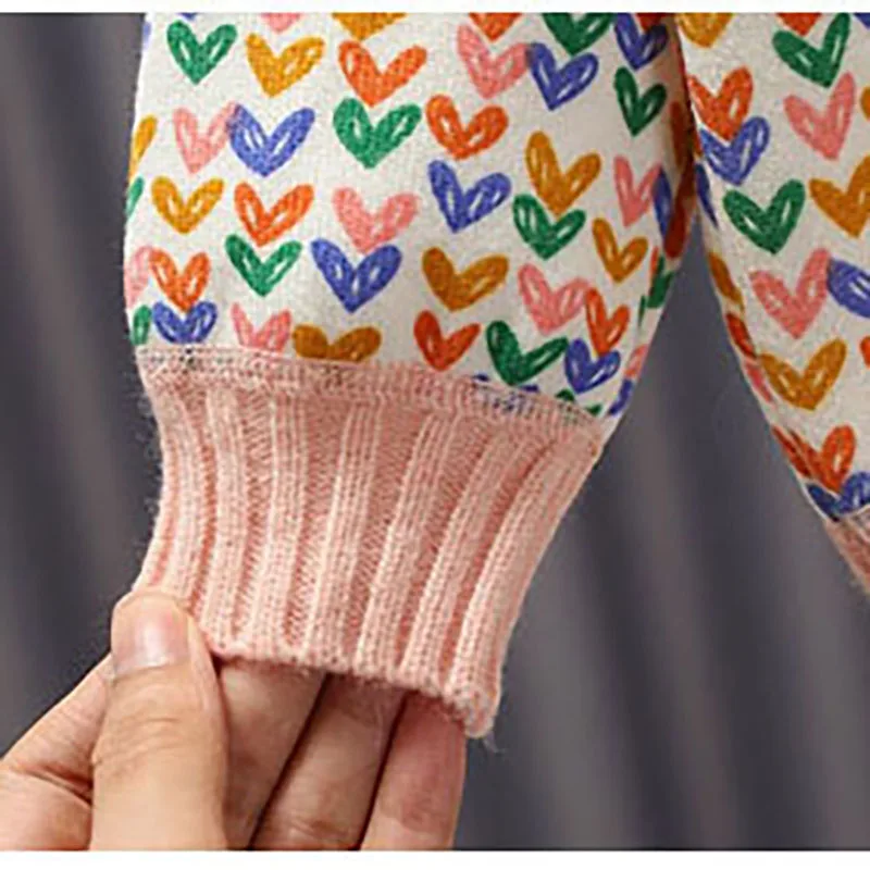 Girls Fleece Padded Knitwear Sweater for Autumn