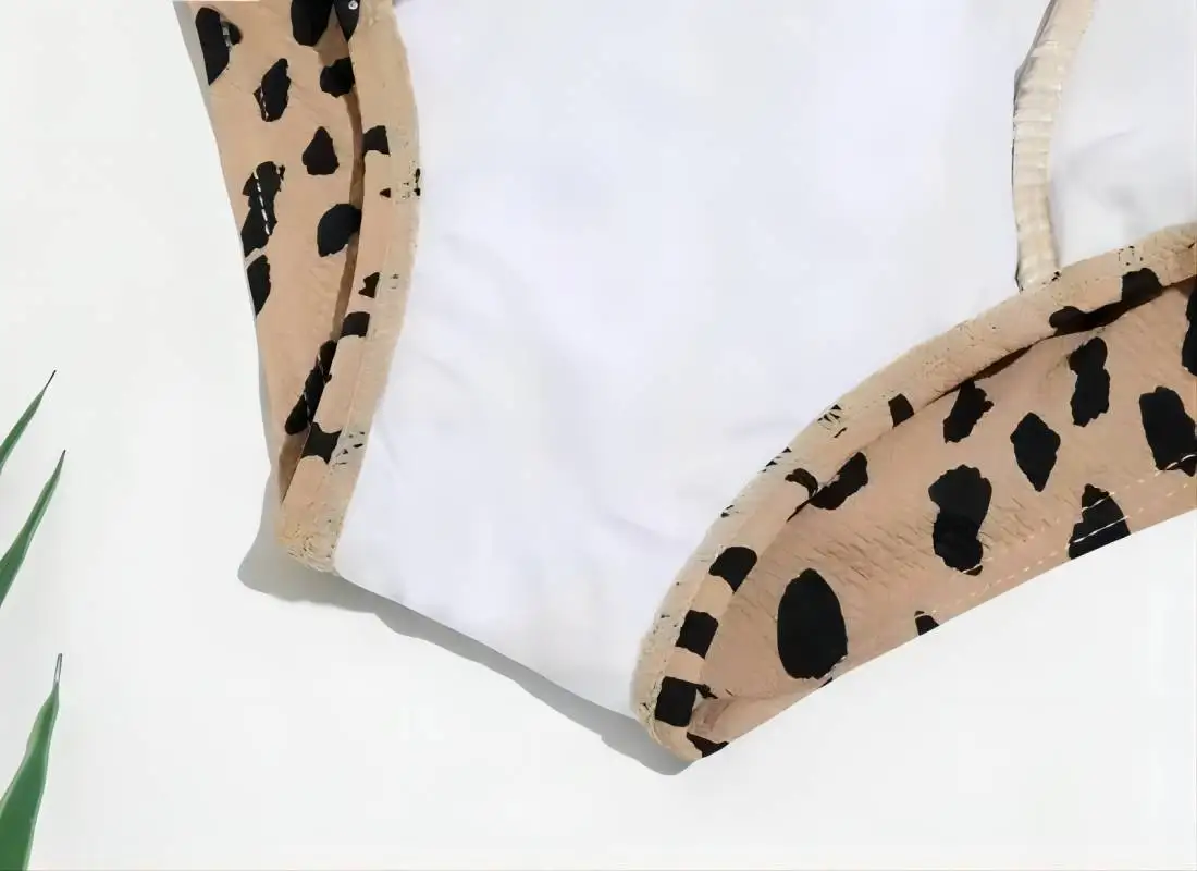 Leopard Print Swimsuit for Infants, Baby Swimming Wear, Fashion Suits