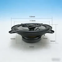 Two 5-inch 300W dual-channel car HIFI coaxial speakers, full-range stereo sound, 4.0 surround sound, 36V safe voltage. 4