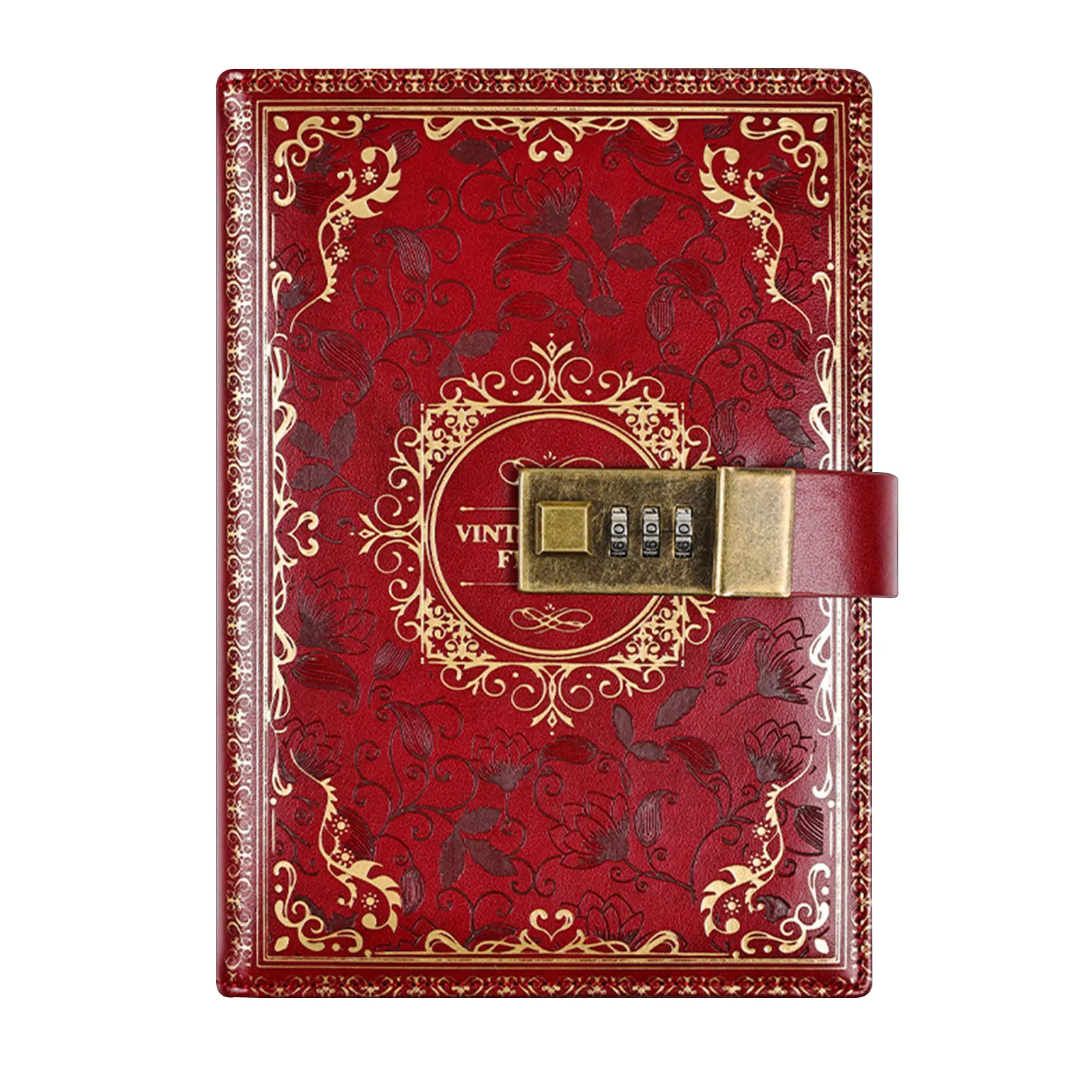 

B6 Diary Pen Slot Portable 112 Sheets Notebook Girls Waterproof PU Cover Vintage European School Student Lock Journal For Women