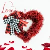 Valentines Day Heart Wreath for Front Door,Wreaths Decor for Birthday Party Home Wedding Christmas Decorations Ball Ornaments 3