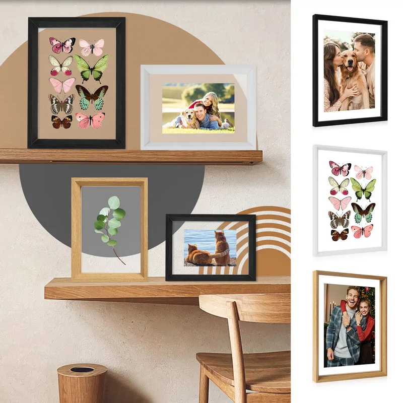 2023 New Children Art Frames Storage Front Opening Projects Changeable  Wooden Kids Artwork Frames Tabletop Wall Display - AliExpress