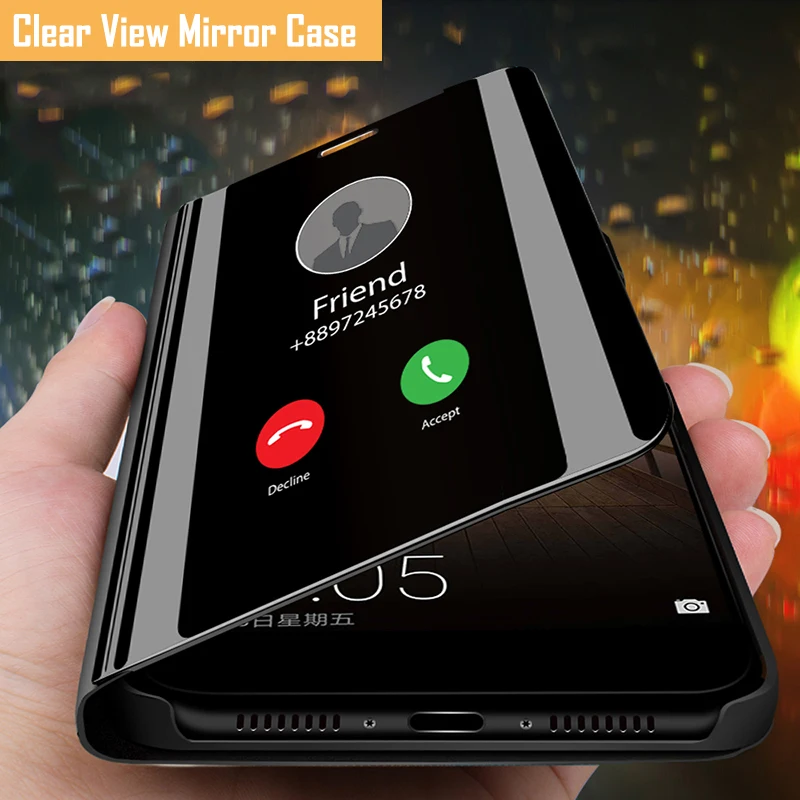 Auroras Per Realme Gt Master Flip Case Smart Mirror Cover Stand Holder O Realme Gt Master Edition Flip Cover 8I 9 Pro Plus 5G