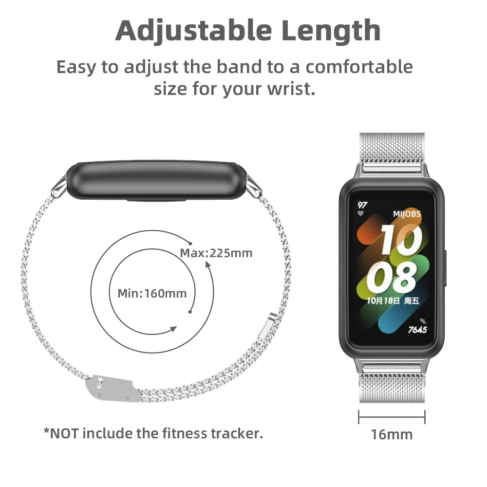 Premium Metal Wristband Bracelet - Smartwatch Strap Replacement Accessory