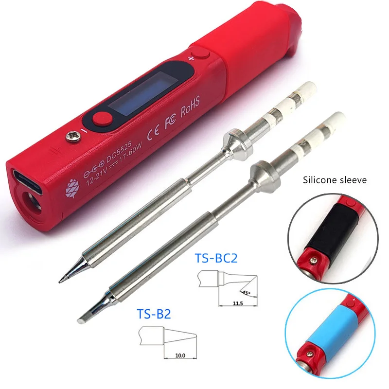 Pine64 Intelligent Constant Temperature Type-C DC5525 Portable Electric Mini Smart Soldering Iron Pinecil B2 BC2 KU C1 Tip hot stapler plastic repair Welding Equipment