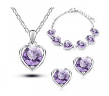 2021 Luxury Simple Big Small Hollow Double Heart-shaped Necklace Exquisite Crystal Zircon Pendant Chain Women's Wedding Jewelry 