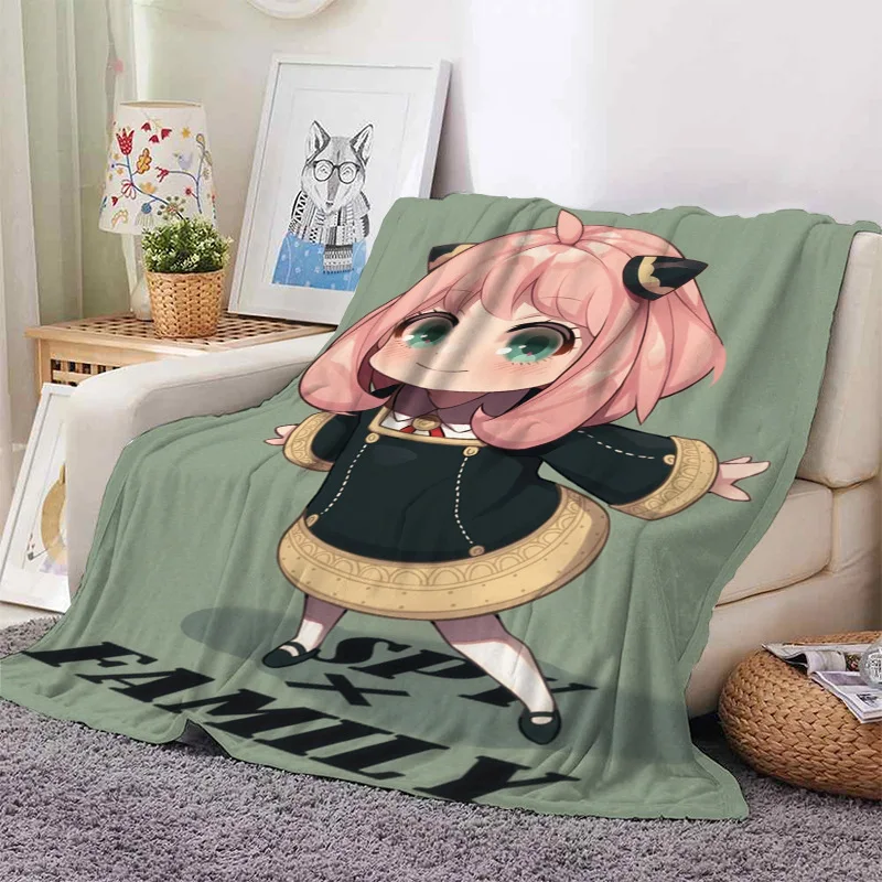 

Many size Anime SPY x FAMILY Anya Forger Yor Forger Blanket Marin Kitagawa DIY Customize Plush Throw Warm Flannel Blanket Home