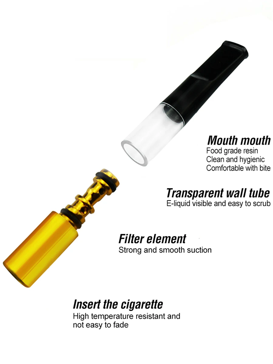 Mini Filter Mouthpiece Tar Filter Cleanable Cigarette Holder Mouthpiece Smoke Filtration Smoking Gadgets New