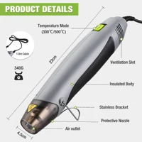 WORKPRO Heat Gun, 400W Mini Hot Air Gun with Reflector Nozzle, 2 Temp Settings 250℃/450℃，Shrink Wrapping PVC, Drying Paint 2