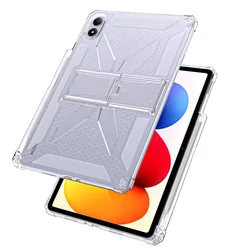 Premium Soft TPU Tablet Case with Airbag Stand and Pencil Holder, 12.1 - Inch Cover for Redmi Pad 2 Pro 12.1 (Clear)