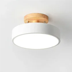 Nordic Wood Round Ceiling Lamp (Changeable)