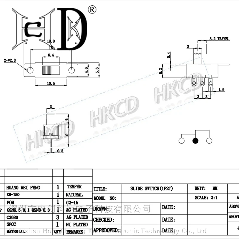 10/20Pcs SS12F15 50V 0.5 A 토글 스위치 3 핀 1P2T SPDT 슬라이드 스위치 DIY 전자 장난감 프로젝트 핸들 높이 3-6mm