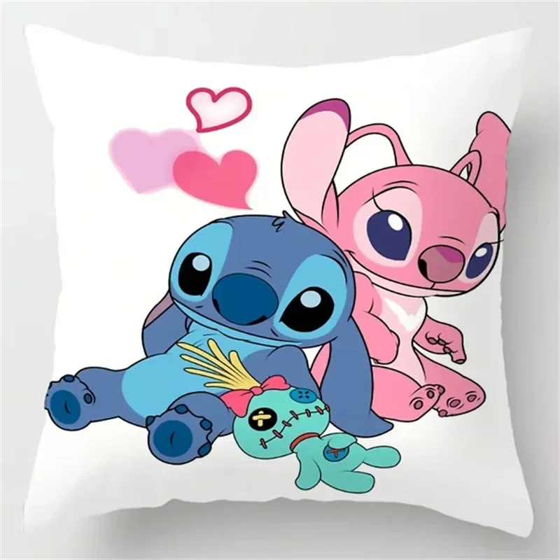 Cushion Cover Anime Disney Stitch Cushion Cover Kawaii Lilo & Stitch Printed Pillowcase Cartoon Frozen Elsa Cushion Cover 45x45cm cushion cover,pillow case cover,baby pillow cover