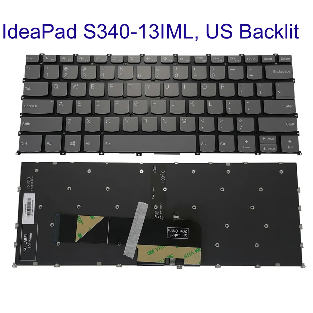 

US UK RU Laptop Keyboard Backlight for Lenovo ideaPad S340-13IML(Type 81UM) S340-13, English Russian Backlit Keyboard New