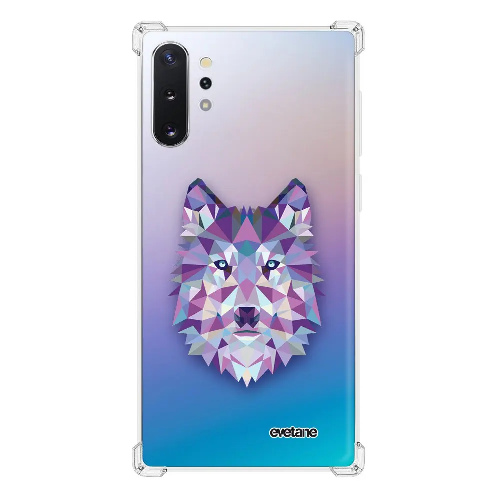 Samsung Galaxy Note 10 Plus case anti-shock soft angles reinforced transparent Wolf geometric Evetane | Мобильные телефоны и