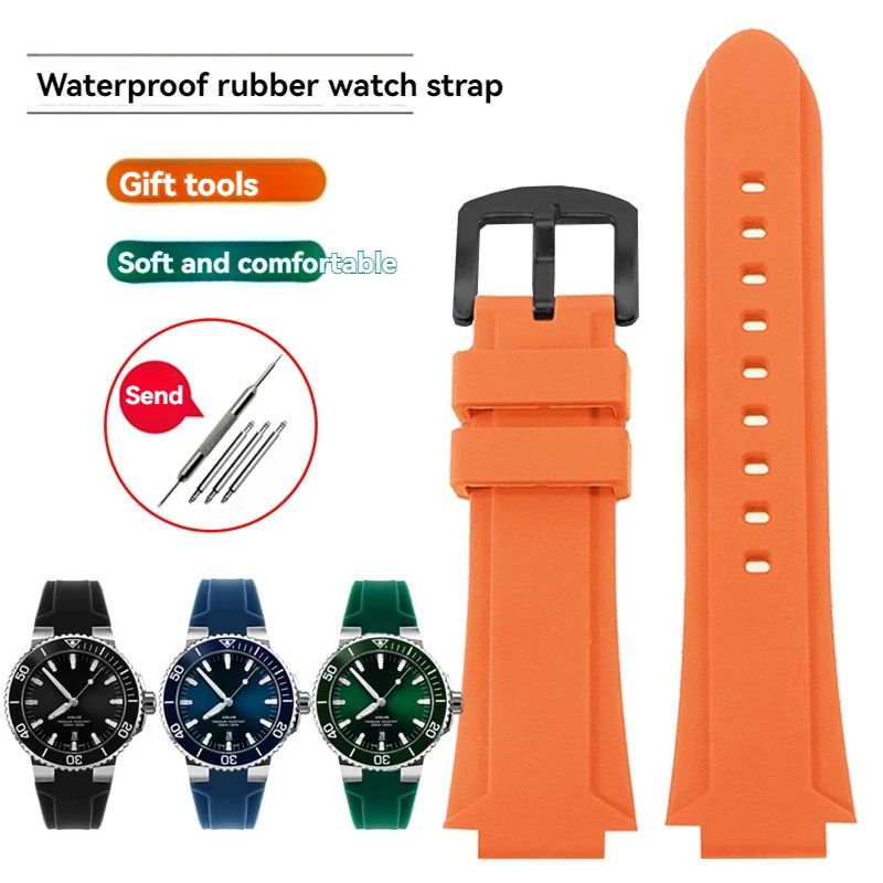 Enhanced Diving Sport Silicone Watch Strap - Modified Convex Rubber Watchband, Men's Waterproof Strap