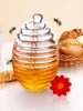 Transparent Honey Jar Pot With Stirring Rod Kitchen  Container  Lids Glass Storage Small Containers  Food Set 4
