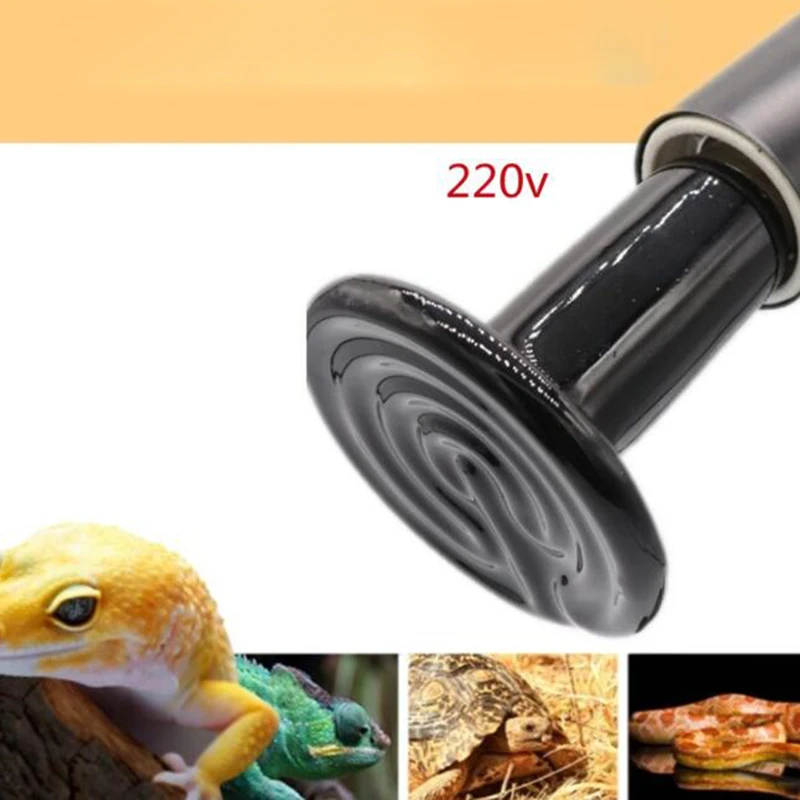 Infrared Pet Heating Lamp Ceramic 220V Light Bulb Brooder Chickens Reptile Lamps 50W 75W 100W 150W 200W Kit with Clip-on Holder