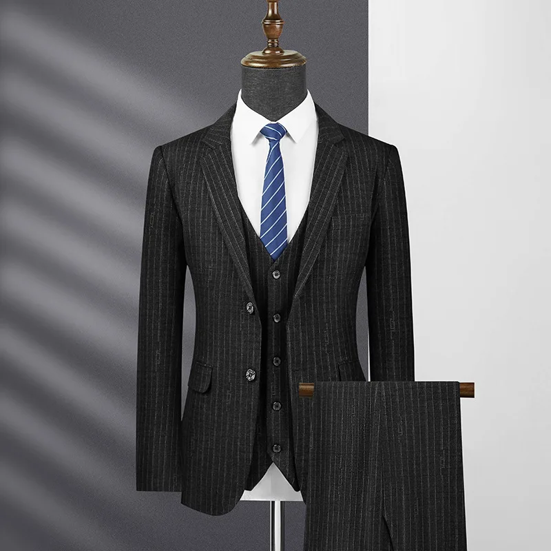 Men's Striped Suit Set Spring Autumn Plus Size M-12XL