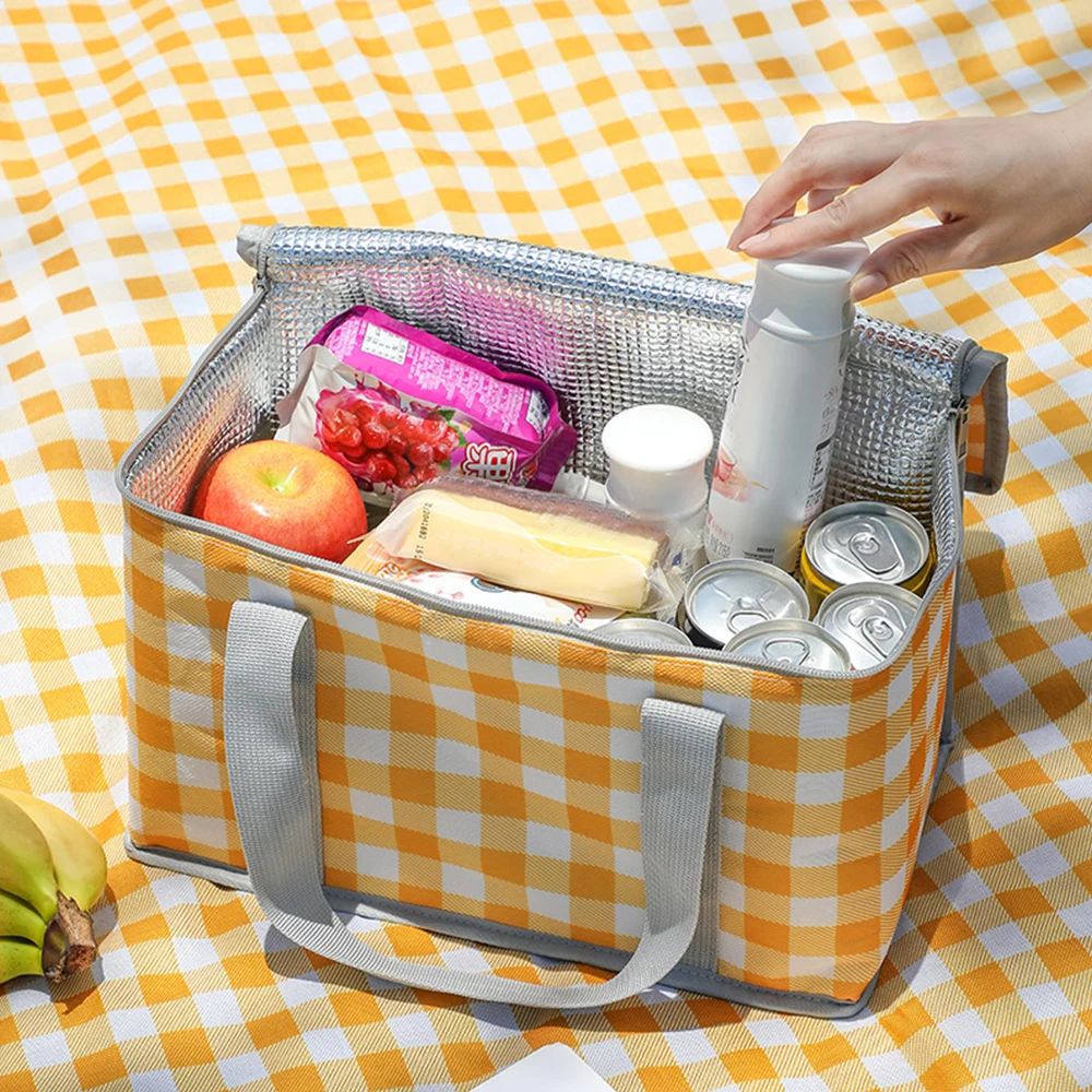 

Outdoor Portable Picnic Bag Large Capacity Waterproof Foldable Thermal Insulation Lunch Bag Portable Car Camping Picnic Basket