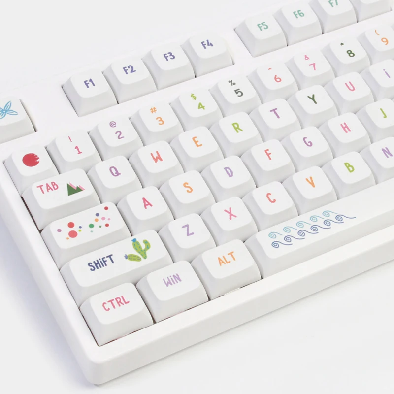 

GMK 128 Keys Summer Painting XDA Profile PBT White Keycaps for Mechanical Gaming Keyboard Custom MX Switch SYE-SUB XDA Keycap