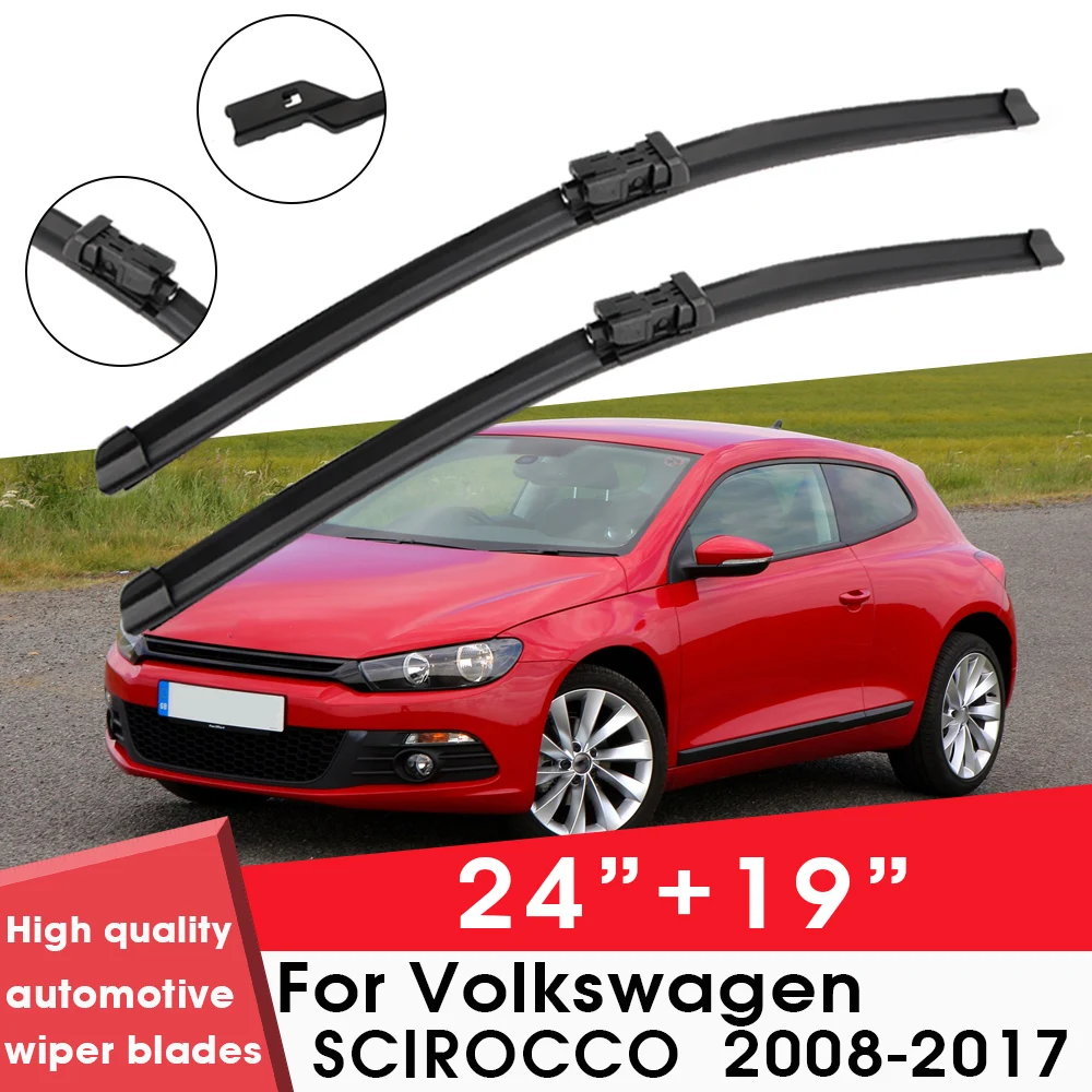 

Car Wiper Blade Blades For Volkswagen SCIROCCO 2008-2017 24"+19" Windshield Windscreen Clean Rubber Cars Wipers Accessories