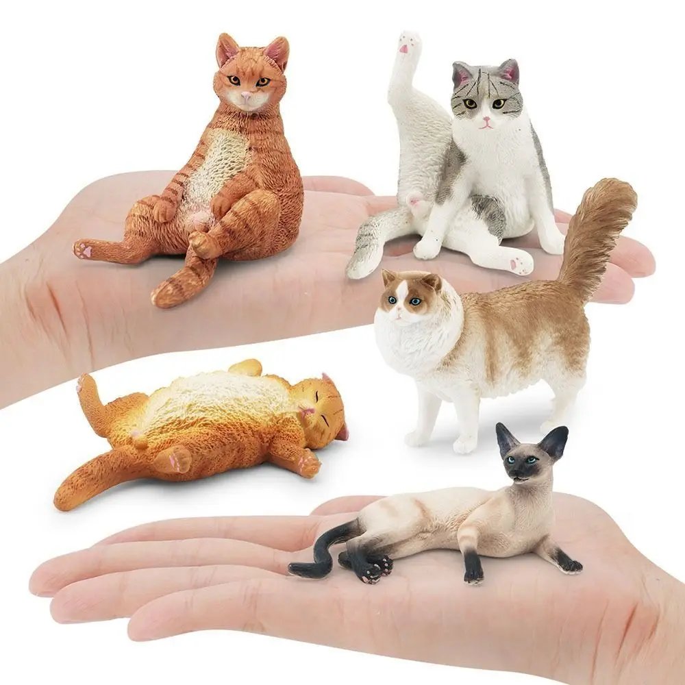 High Quality PVC Cat Model Exquisite Cat Figures Kids Doll  Realistic Cat Ornament Desktop Decoration Kitten Statue