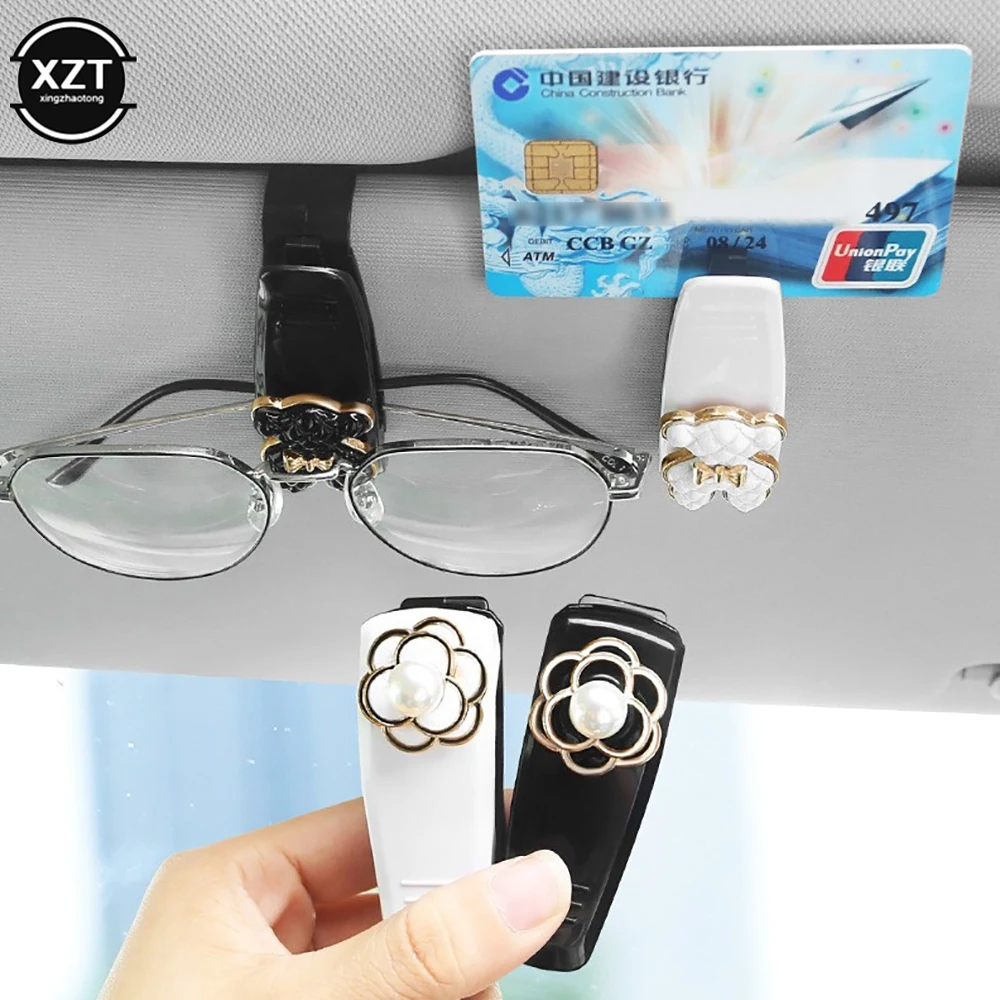 Auto glasses holder sun visor clip for sunglasses eyeglasses ticket card universal multi-function car interior parts