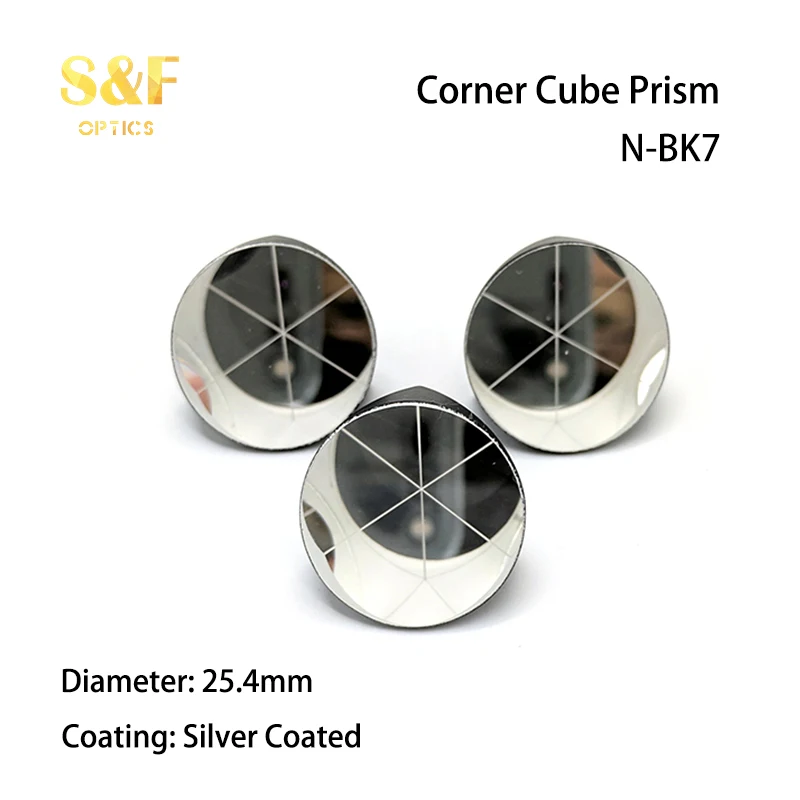 Plated 25.4mm Trihedral Retroreflector*10 Silver Coated 1inch Corner Cube Prism 