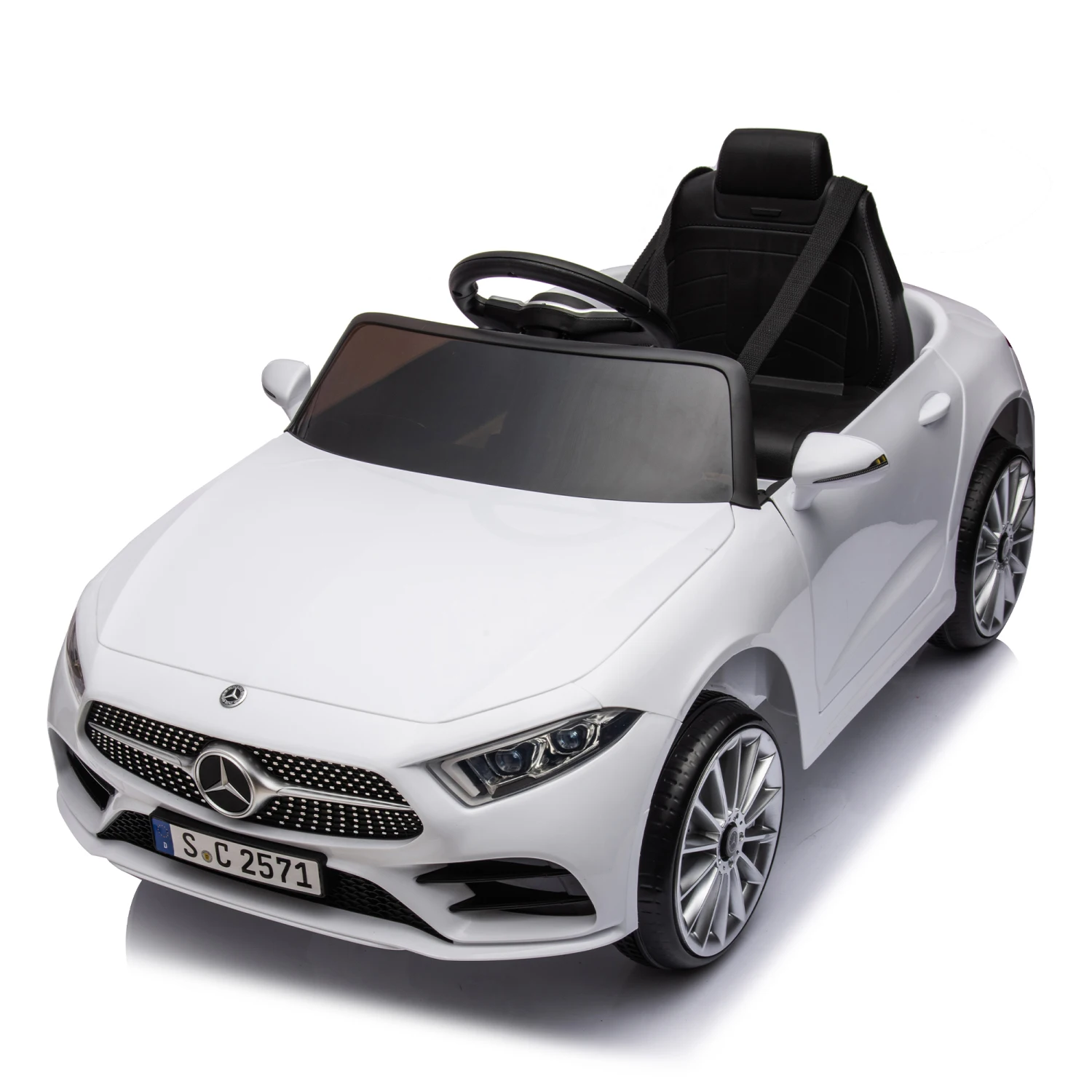 12V Kids Ride On Car w/ Parents Remote Control,Licensed Mercedes-Benz CLS 350 for Kids,Four Wheel Suspension,Power Display,Music 3