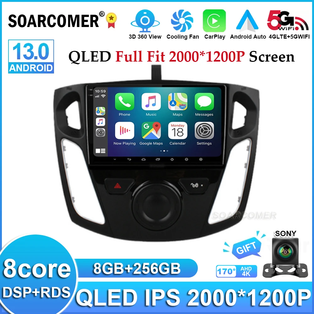 

Car Radio Android 13 For Ford Focus 3 Mk 3 2011 - 2019 Multimedia 4G WIFI Video Player Stereo GPS Navigation QLED Head Unit DSP