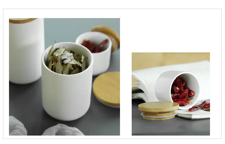 Description Picture 3 of itemEuropean Ceramic Storage Jar Creative Modern Kitchen Seal Grain Dispenser Office Desktop Coffee Bean Organizer Home Decoration