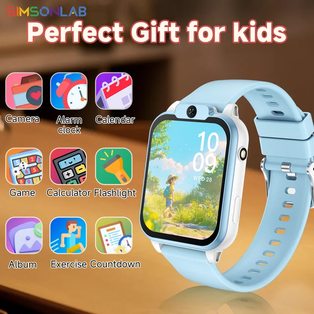 Montre connectée multifonctionnelle pour enfants, contrôle de la caméra, prise de photos, jeux de sagesse multimode, 24 langues, cadeau pour enfants, nouvelle collection 2026 1