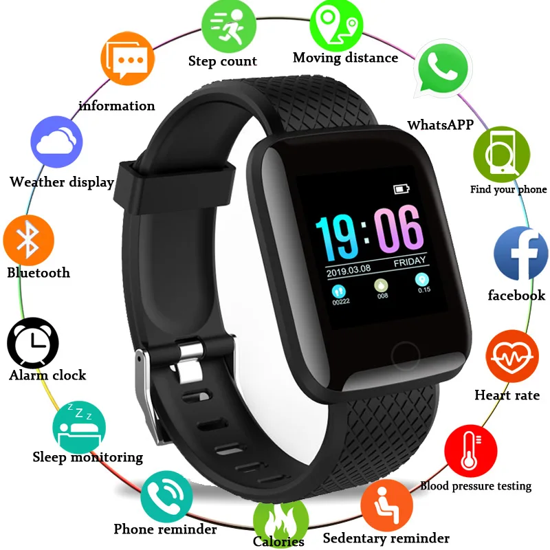 116 Smart Watch Men Blood Pressure Waterproof Smartwatch Women Heart Rate Monitor Fitness Tracker Watch Sport For Android IOS