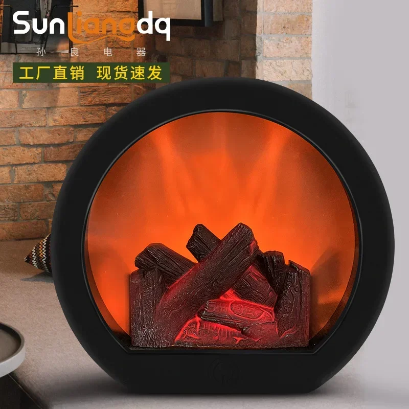 Lámpara de chimenea de simulación para decoración del hogar, lámpara de llama Retro, horno montado en la pared, interruptor inteligente, artesanías extrañas, nuevo, caliente