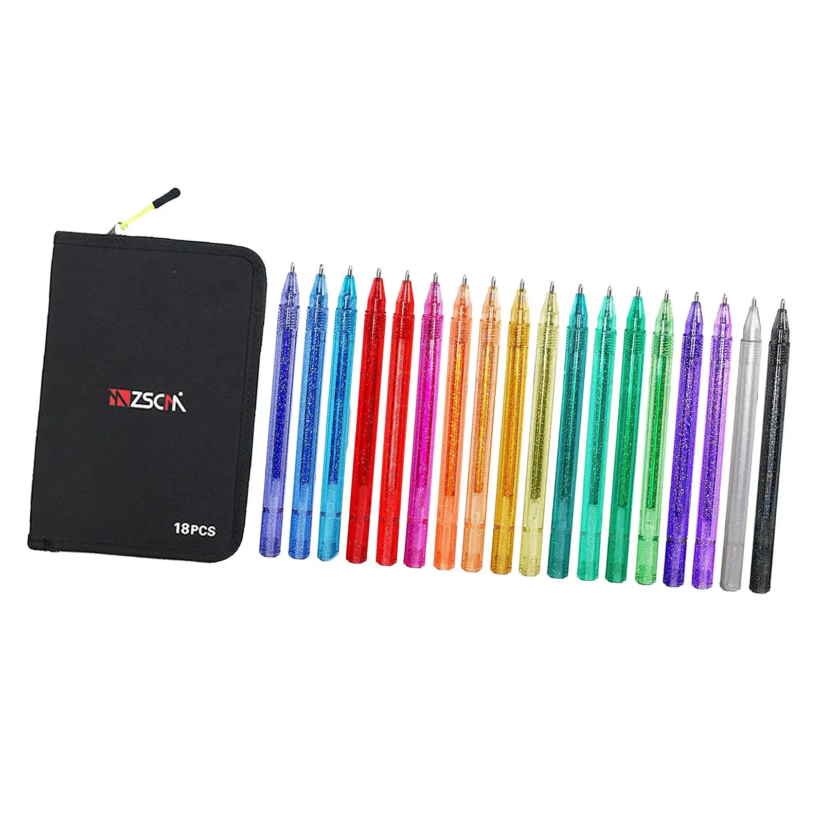 18x Neon Pen Marker Pen with Carry Case - Gel Refills Pens Drawing