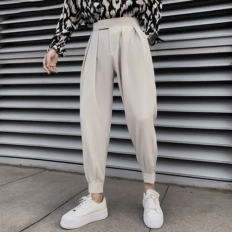 

Casual Suit Pants Men Spring Autumn 2023 New Solid Harun Pants Korean Pocket Trousers Streetwear Fashion Pantalon Homme