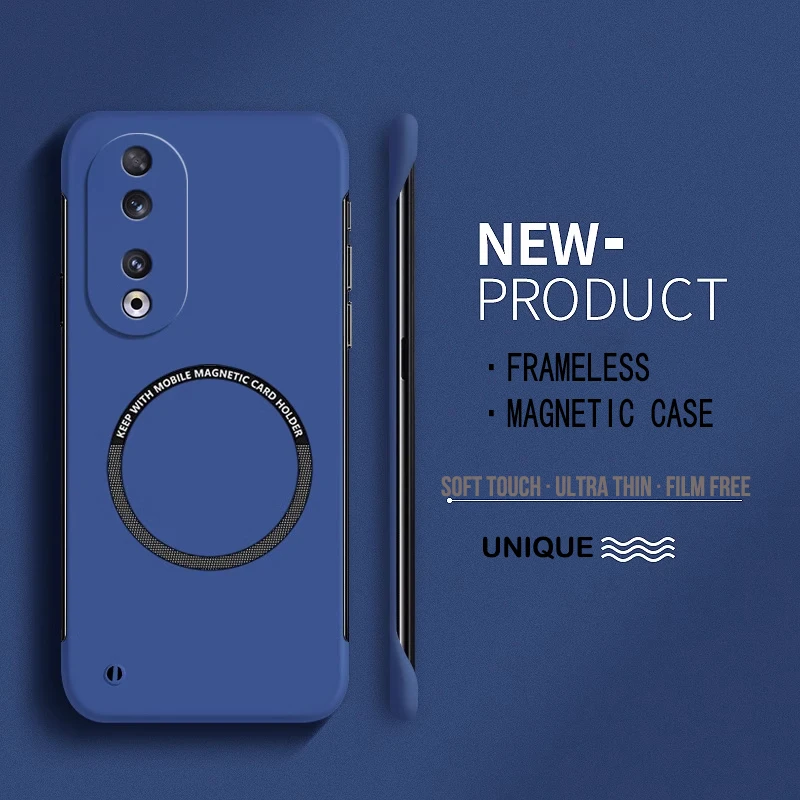 Ultra Thin Magnetic Frameless Hard PC Matte Phone Case with Magsafe - Solid Color
