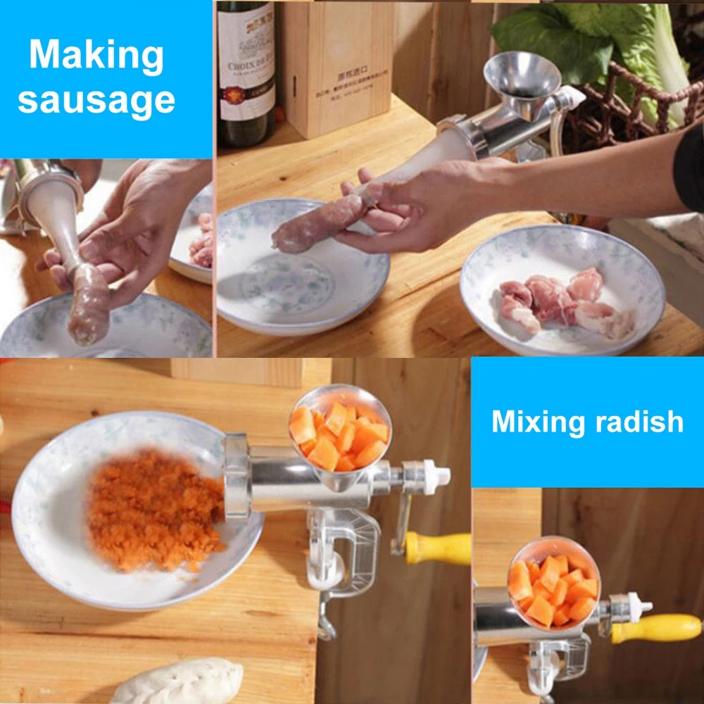 Kitchen Meat Grinder Aluminium Alloy Handheld Sausage Noodle Dish Crank Household Kitchen Hand Crank Meat Mincer Tool meat grinder