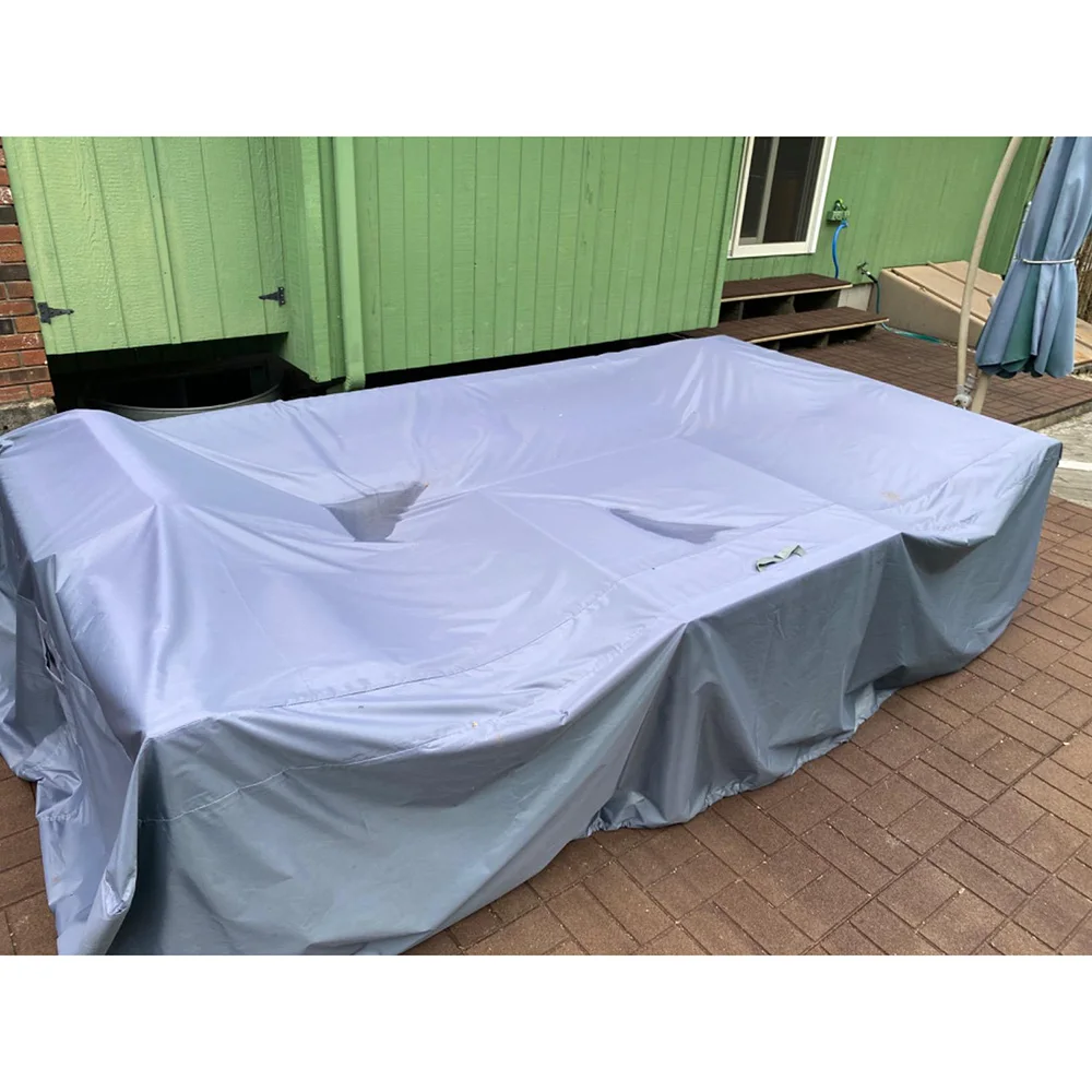 Maßgeschneiderte, robuste 210D wasserdichte Abdeckung für Outdoor-Tisch, Stuhl, Sofa – Detail 5