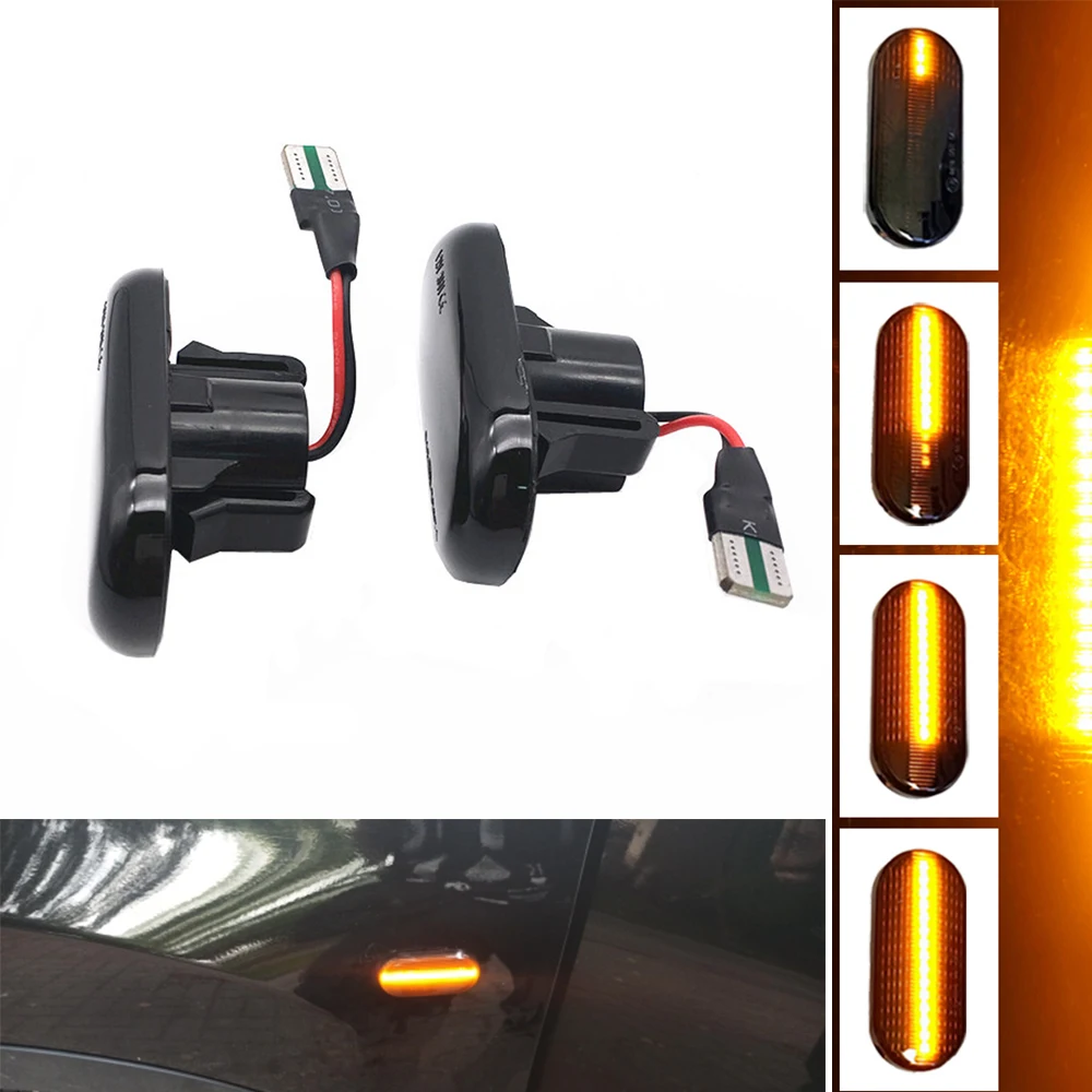 Clignotants Dynamiques Latéraux Cristal - Lot De 2 - Pour Renault Clio, Dacia Duster, Trafic... - 12V