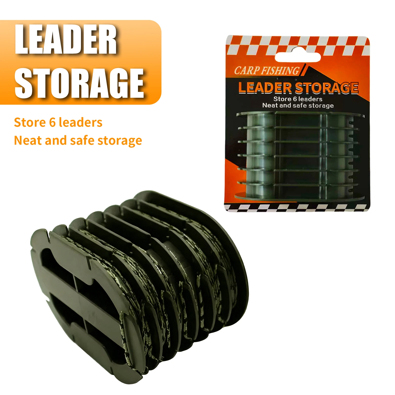 6-Leader Fishing Storage Box, Tangle-Free Rig Heli-Safe System