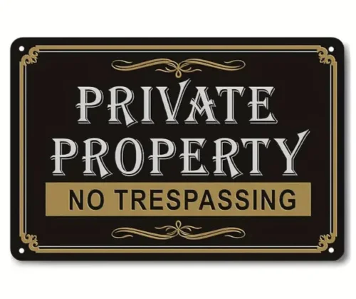 Private Property No Trespassing 8 x 12 Novelty Metal Sign