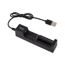 Lithium Battery USB Charger Glare Flashlight Accessories 18650 Charger 26650 Smart 3 7v Lithium Battery Charger tanie i dobre opinie CN (pochodzenie) Black DC5V 1A-2A 4 2V 500mA 102*22*27mm 60 cm