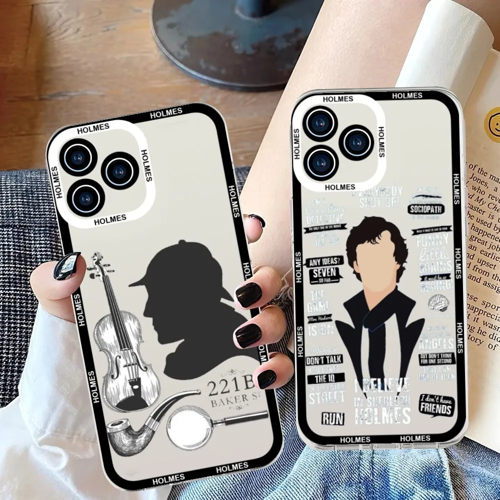 221B S-Sherlock H-Holmes Custodia Per Telefono Per Samsung S 23 22 21 20 Ultra Plus Lite Custodia Trasparente