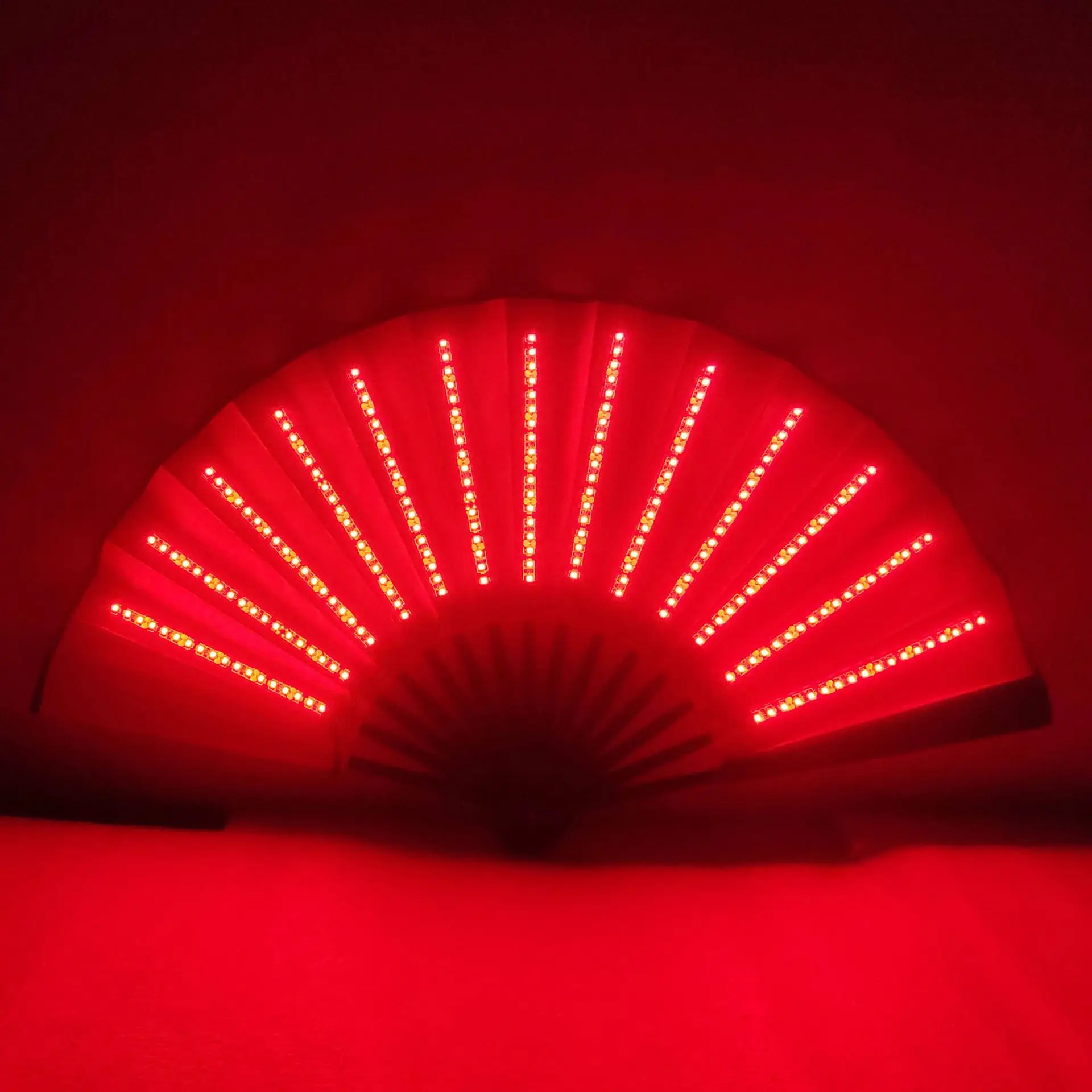 Foldable Hand Fan Stage Led Luminous Fluorescent Props Festival Performance Battery Fan Birthday Party Gift Dj Bar Club Decor
