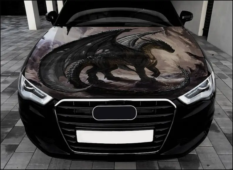

Dragon Car Hood Wrap Full Color Vinyl Decal Fantasy Sticker #6