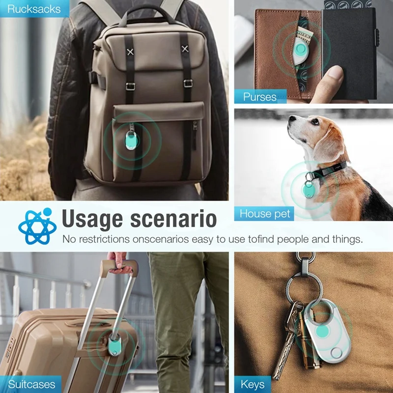 AAAEL-Smart Tag GPS Tracker For Airtag Long Distance Key Finder Pet Wallet Bike Anti-Lost Alarm Mini Locator Works