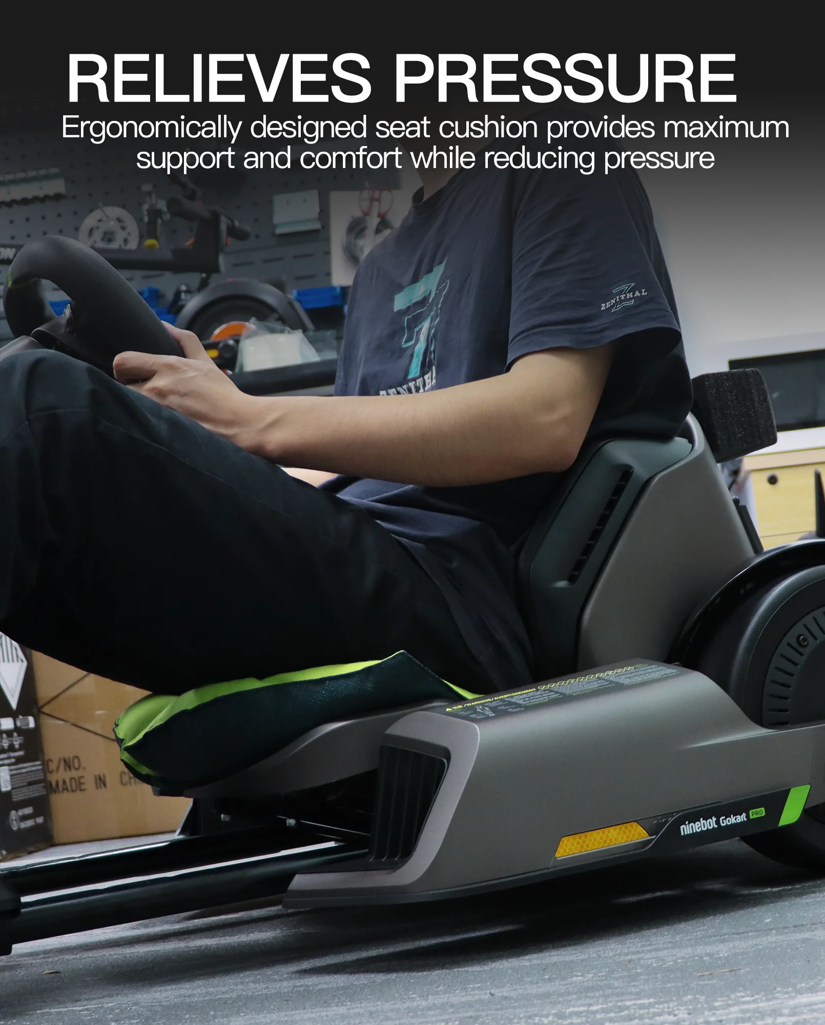 Gokart Rückenlehne Sitzkissen für Ninebot by Segway GoKart Pro Gokart und Gokart Kit Komfortable Rückenlehne Weiches Kissen Gokart Zubehör – Detail 6